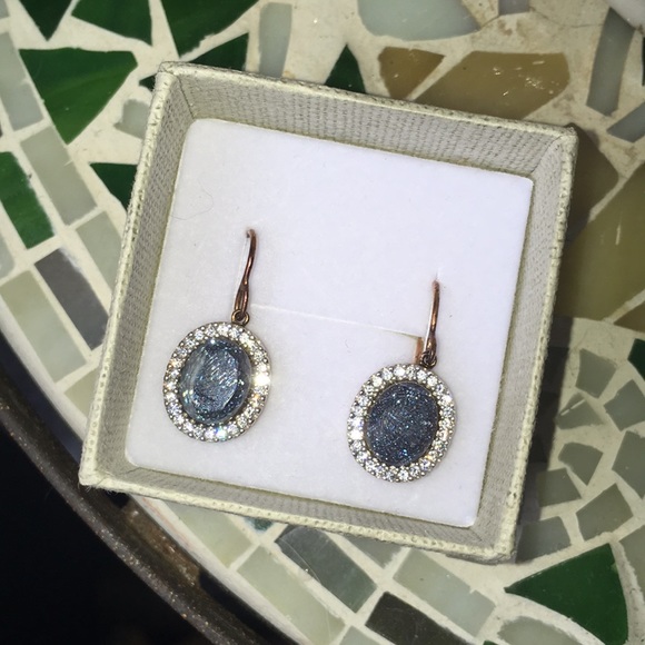 Jewelry - Blue Crystal Silver Earrings